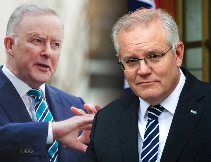 Anthony Albanese must fill Scott Morrison's silence and describe his vision for a better Australia. Pictures: Dion Georgopoulos, Elesa Kurtz