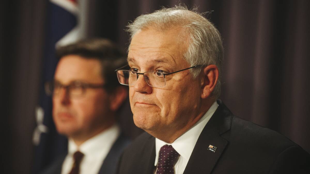 Scott Morrison has continually shied away from public accountability and apology. Picture: Dion Georgopoulos
