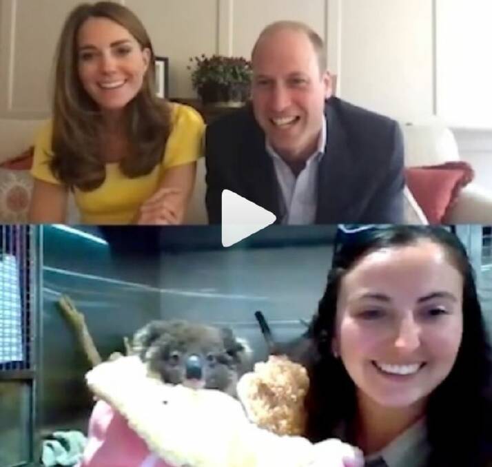 The Duke and Duchess of Cambridge, William and Kate posted video of their online conference with locals including Dana Mitchell at the Kangaroo Island Wildlife Park. 