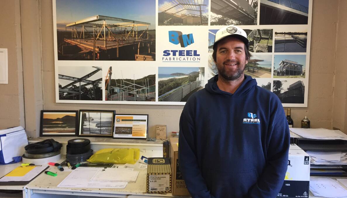 Quality local service: Ben Minard is the owner of BM Steel Fabrication a Forster based business specialising in structural steel. The business works closely with builders, engineers and architects to create the town's buildings.