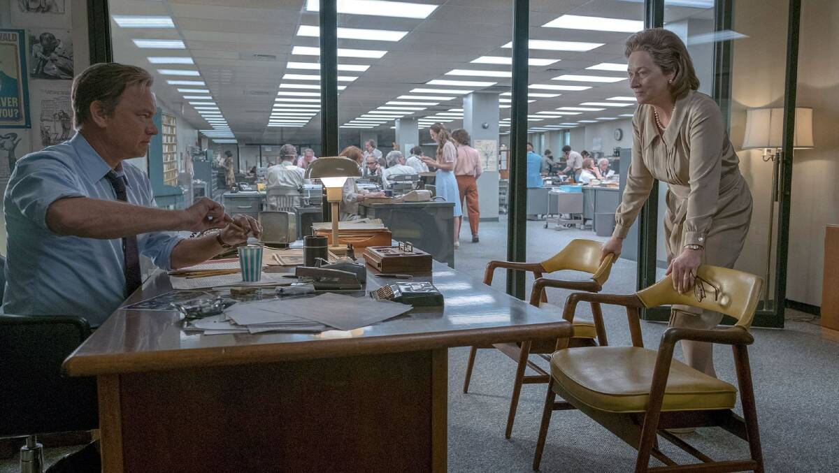 Dilemma: Tom Hanks and Meryl Streep star The Post, which follows the story of Streep's publisher character's dilemma as to whether to print US government classified material about the war in Vietnam.