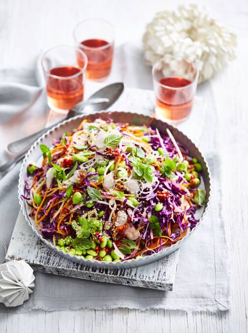 Green mango slaw with chilli-lime dressing.