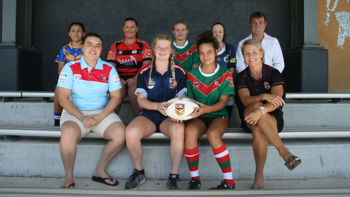 IN: Kylie Hilder (front right) has been named in the NRL women's top 40. Picture: Josh Callinan