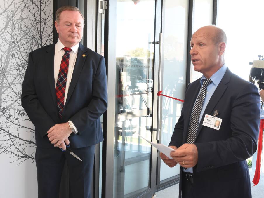Hunter New England Local Health District chief executive officer, Michael DiRienzo (right) also recently revealed the absence of consultation with Mr Bromhead (left) on the proposal for a new public hospital, stating he had “no specific discussions with Stephen about Forster”.