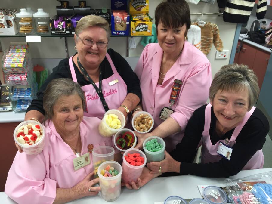 Pick your mix: Manning Hospital Pink Ladies (from left) Dianne Jenkins, Betty Grant, Corinne Lang and Louise Burton will happily help you to create the perfect bag of mixed lollies.