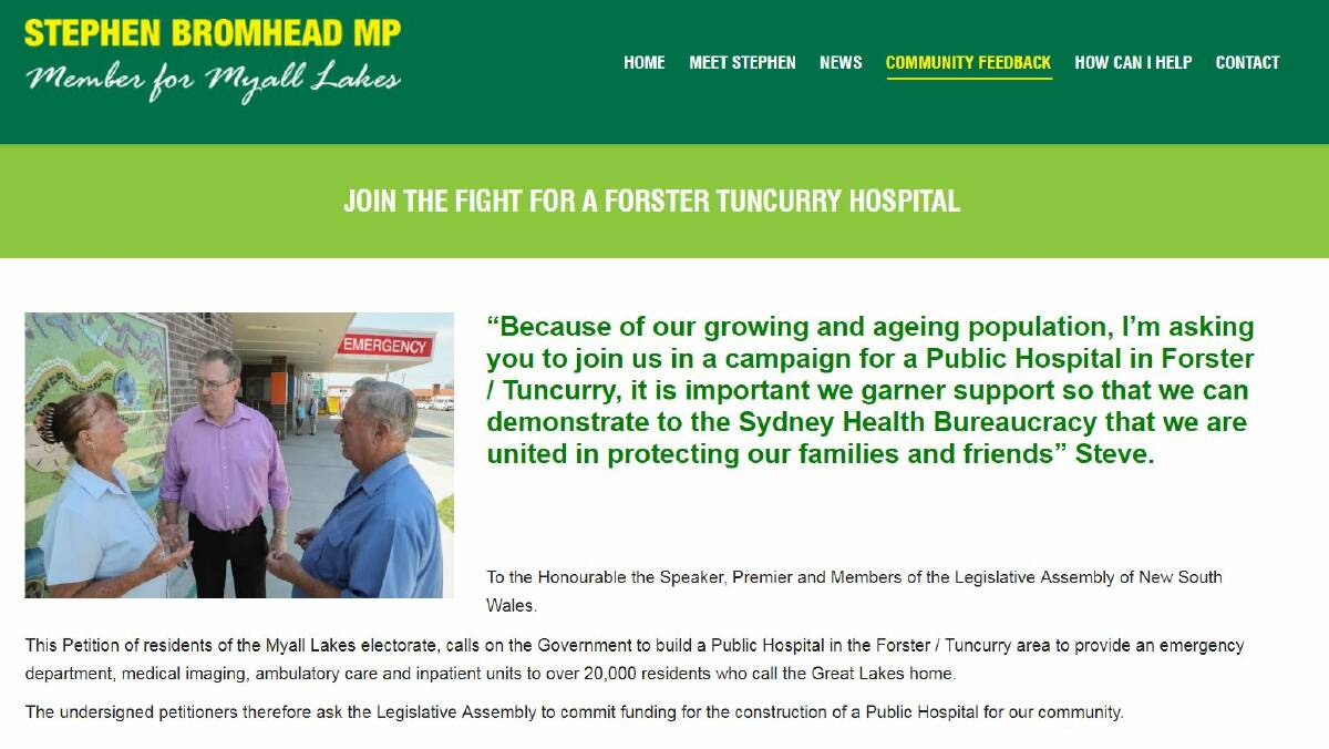 No NSW Parliament discussion of Forster hospital petition before election