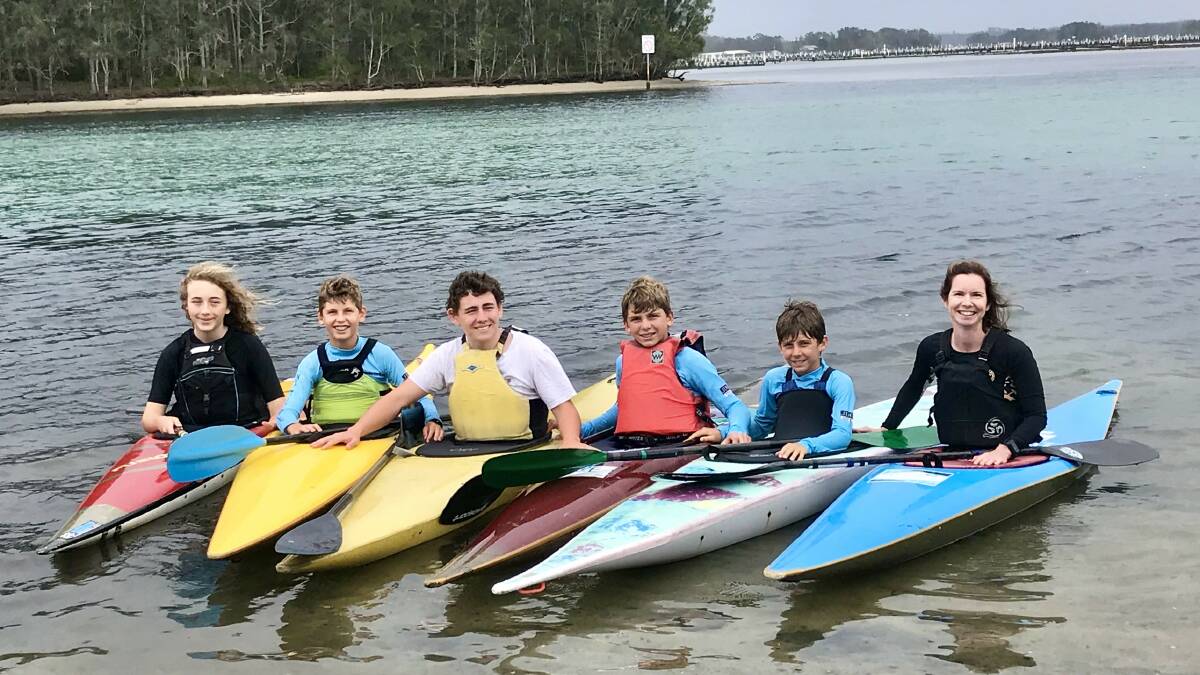 Amanda Montesin with her young charges at the Great Lakes Canoe Club. Photo: Ariane Ceccato.