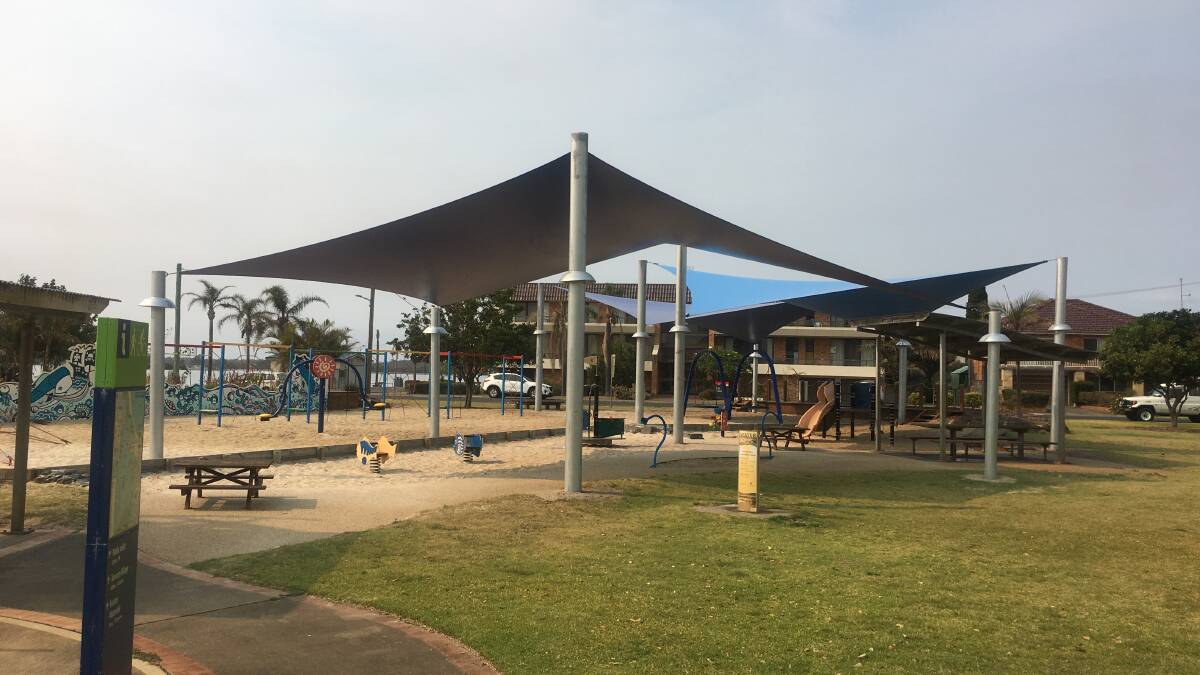 The new shade cover at Lone Pine Park, Tuncurry.