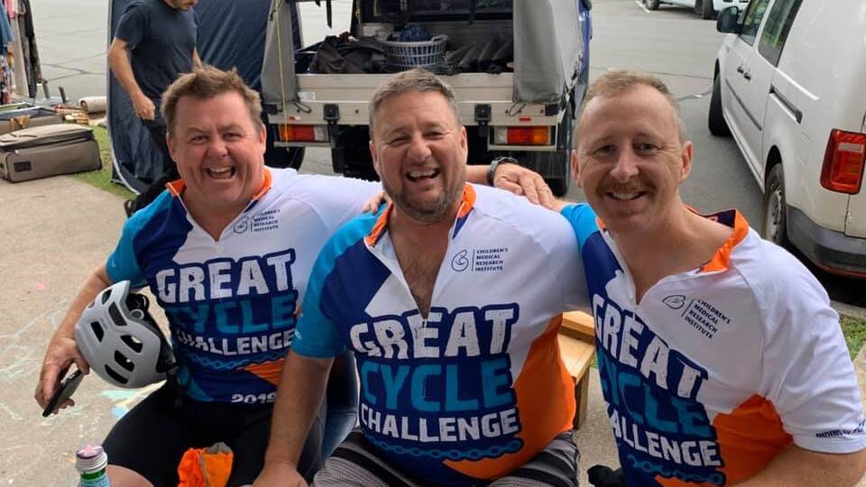 Dean Glover, Tony Lumtin and Shaun Davison were over the moon to raise so much money for kids' cancer research.