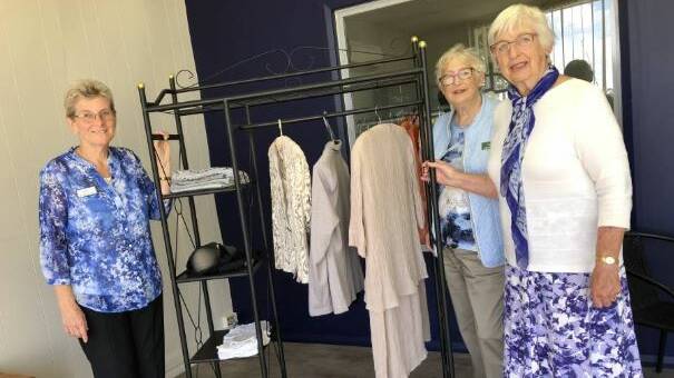 Great Lakes Palliative Care president, Deidre Stokes, with committee members, Lynn Nadjarian and Elizabeth Fisher OAM. The group's garage sale will take place at 32 Manning Street, Tuncurry, opposite John Wright Park.