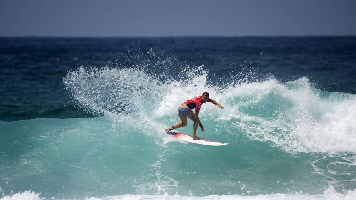 South Africa's Sarah Baum was one of the opening day standouts at the Great Lakes Pro (Ethan Smith/Surfing NSW). 