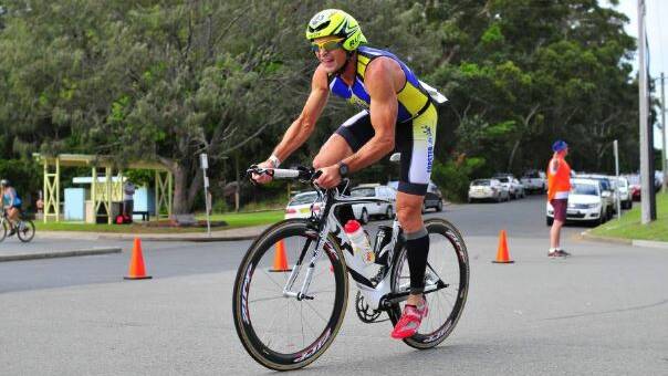 Forster Triathlon Club member Richard Sewell competing at a previous Triathlon NSW Club Championship at Forster.
