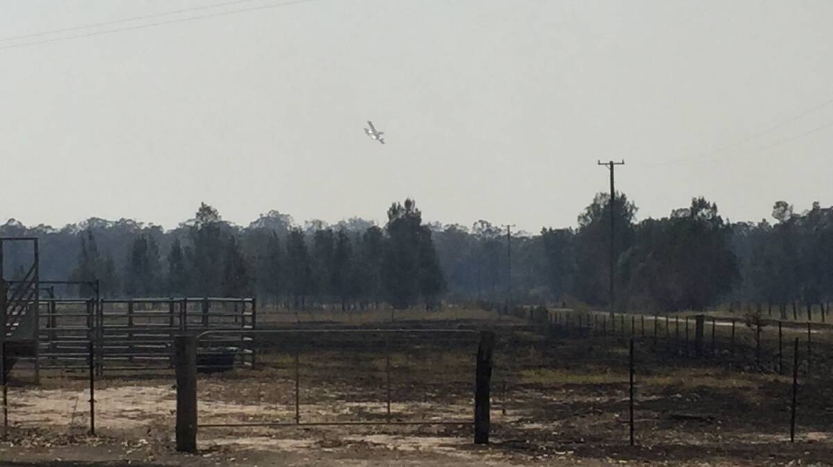There is currently active fire in the bushland north of Failford Road. Photo Hugh Smyth.