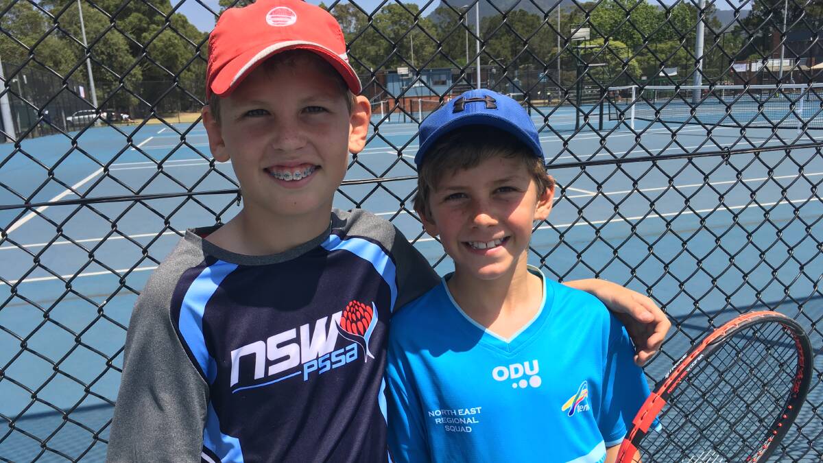 Dylan and Maxim at the 2019 Wollongong Summer Bronze Junior Tennis Tournament.