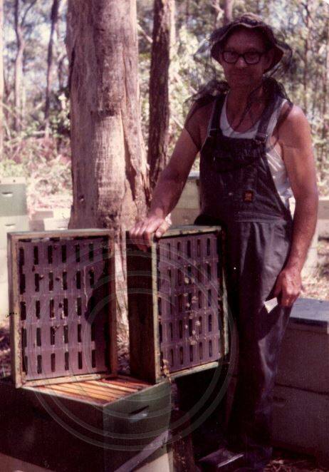Max enjoying his lifelong love of beekeeping. Photo supplied.