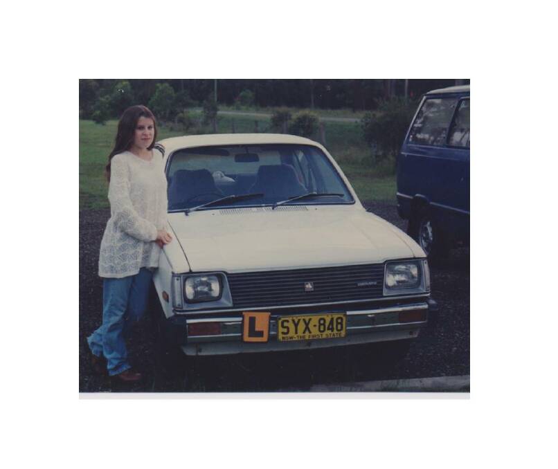 Chris' daughter Jo with her 1980 TE Holden Gemini in 1995.