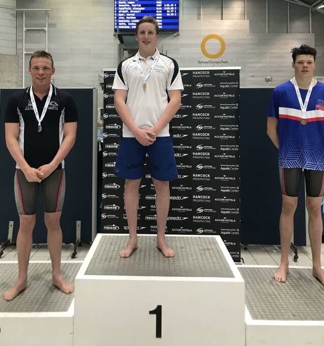 Nash Wilkes in a familiar spot at the NSW Short Course Championships.