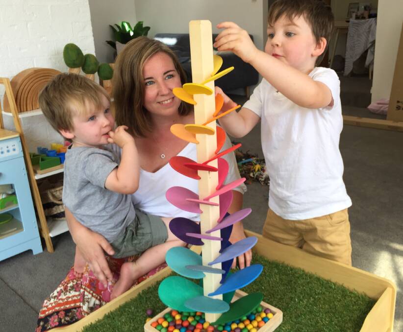 Hannah Cary and her sons Alfie and Sebastian enjoying the benefits of open-ended play.