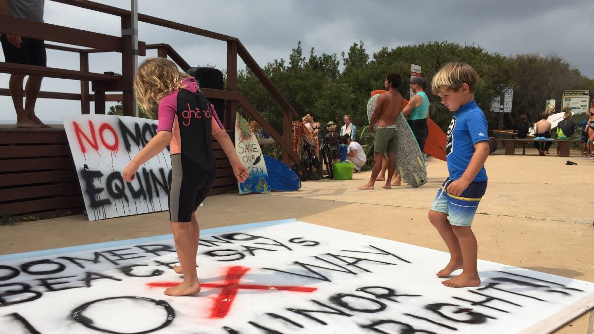 Beachgoers both young and old turned out at Boomerang Beach in November to show their support for the Fight for the Bight.