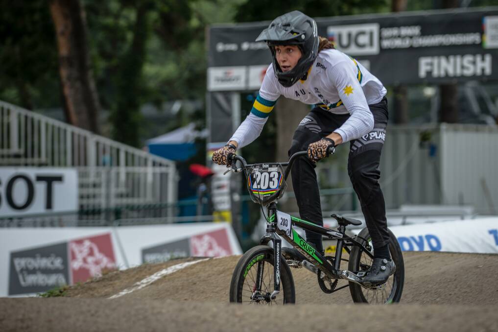 Oli Moran on his way to a silver medal at the 2019 UCI BMX World Championships in Heusden-Zolder, Belgium. Photo courtesy of Craig Dutton Photography.