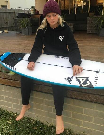 Boomerang Beach's Charlize Everitt is dreaming of a career in big wave surfing. Photo Instagram.