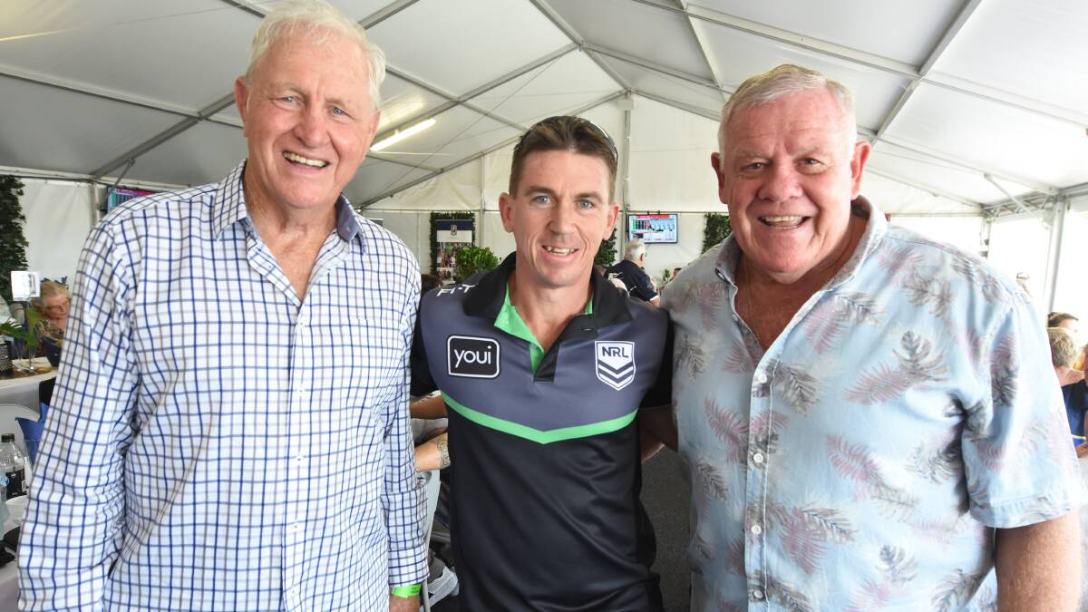 Ron Coote, Rickey McFarlane and Bob McCarthy at last year's Men of League charity race day.
