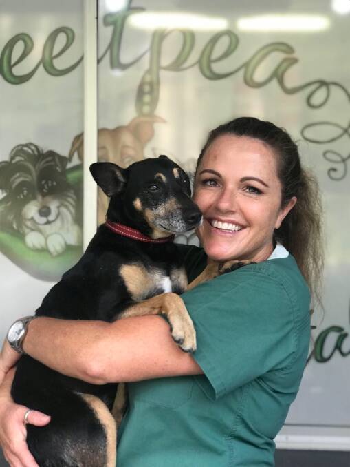 Veterinary nurse Samantha Blake giving Clyde the love he deserves.