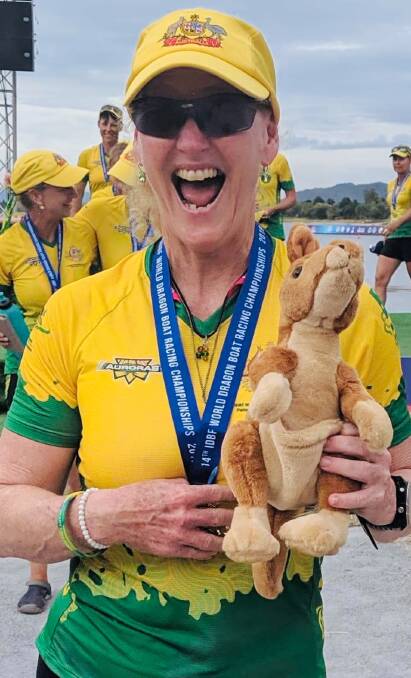 Wendy Orman elated with her achievements at the World Nations Championships in Thailand.