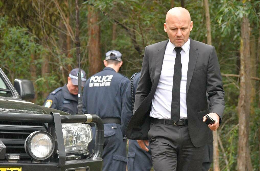 Former Detective Chief Inspector Gary Jubelin on-site at a forensic search in Kendall.