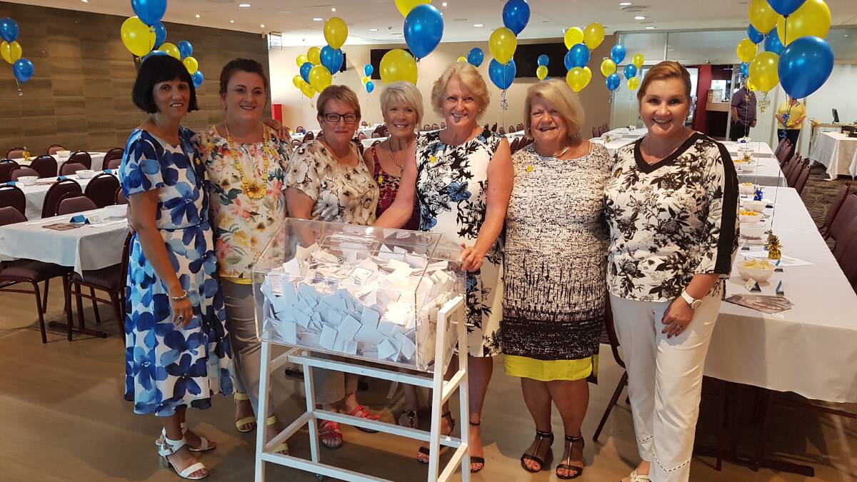 Claudette Cheetham, Larissa Robertson, Karen Leard, Diane Balle, Ella Jago, Helen Blackburn and Rachel Bowers (Helen Bartley not pictured) were over the moon with the $25,000 fundraising total.