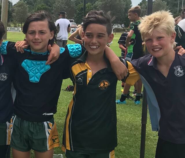 Jarrod Weaver, PJ and Jai Clifton after the PSSA Manning Zone Rugby League 2018 team was announced.