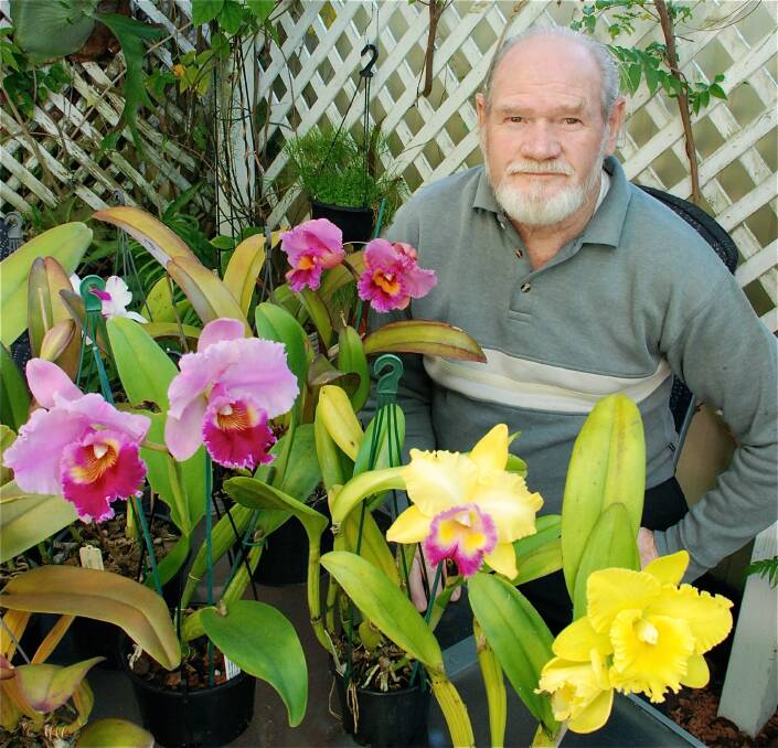Society president, Roy Difford with some of the plants that may be seen at the show.