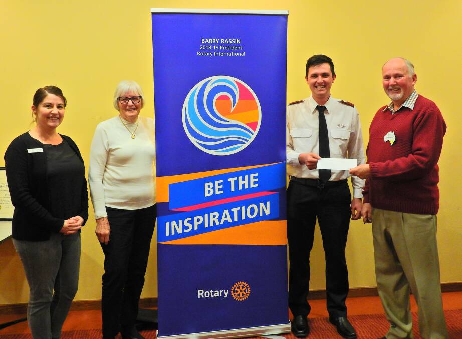 The Rotary Club of Great Lakes made donations to Philip Sutcliff, Rhiannon Curtis and Maureen Turner.
