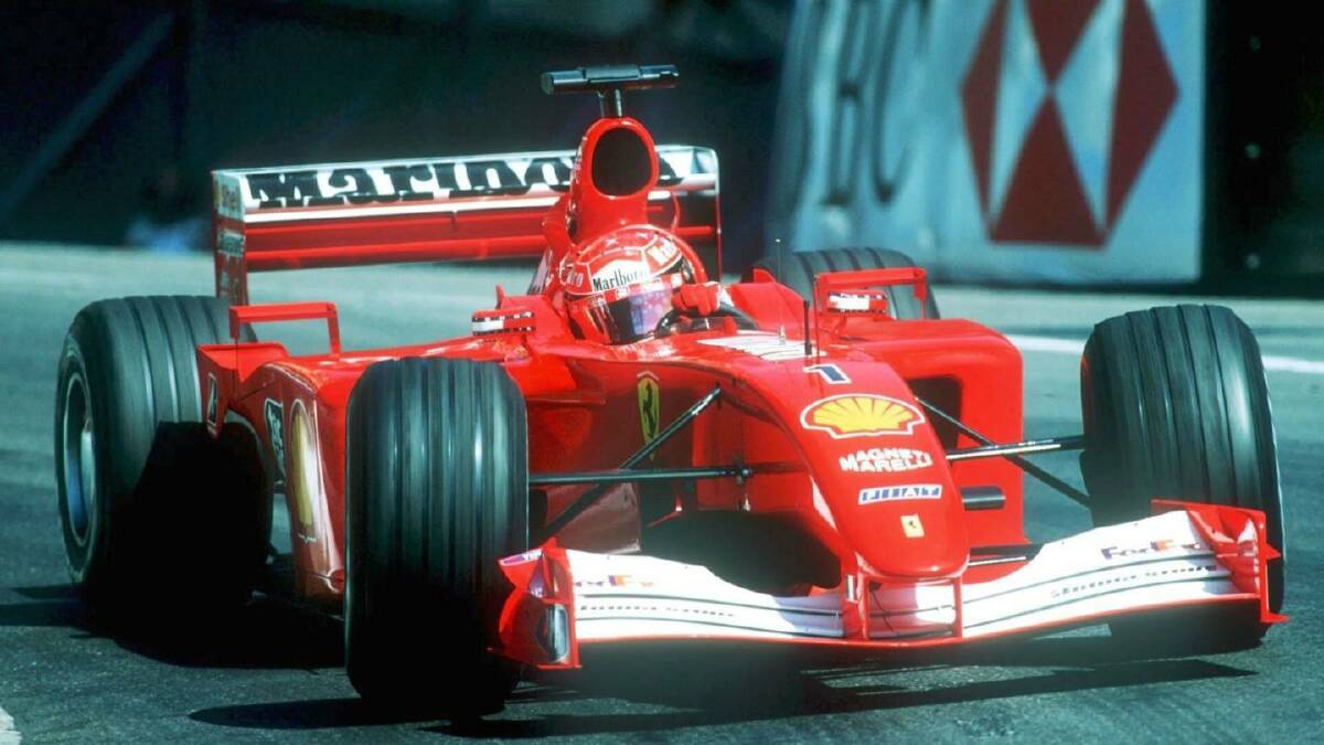 Michael Schumacher in his Ferrari.
