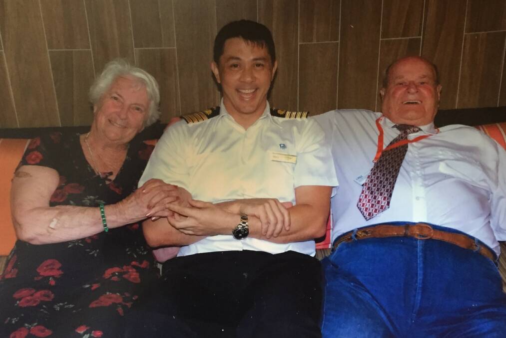Gwenneth and John went on their last cruise in 2015 and formed an immediate friendship with the Captain at the 'meet the officers party'.