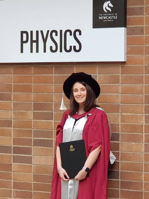 Julie Boardman graduated from the University of Newcastle with a PhD in physics.