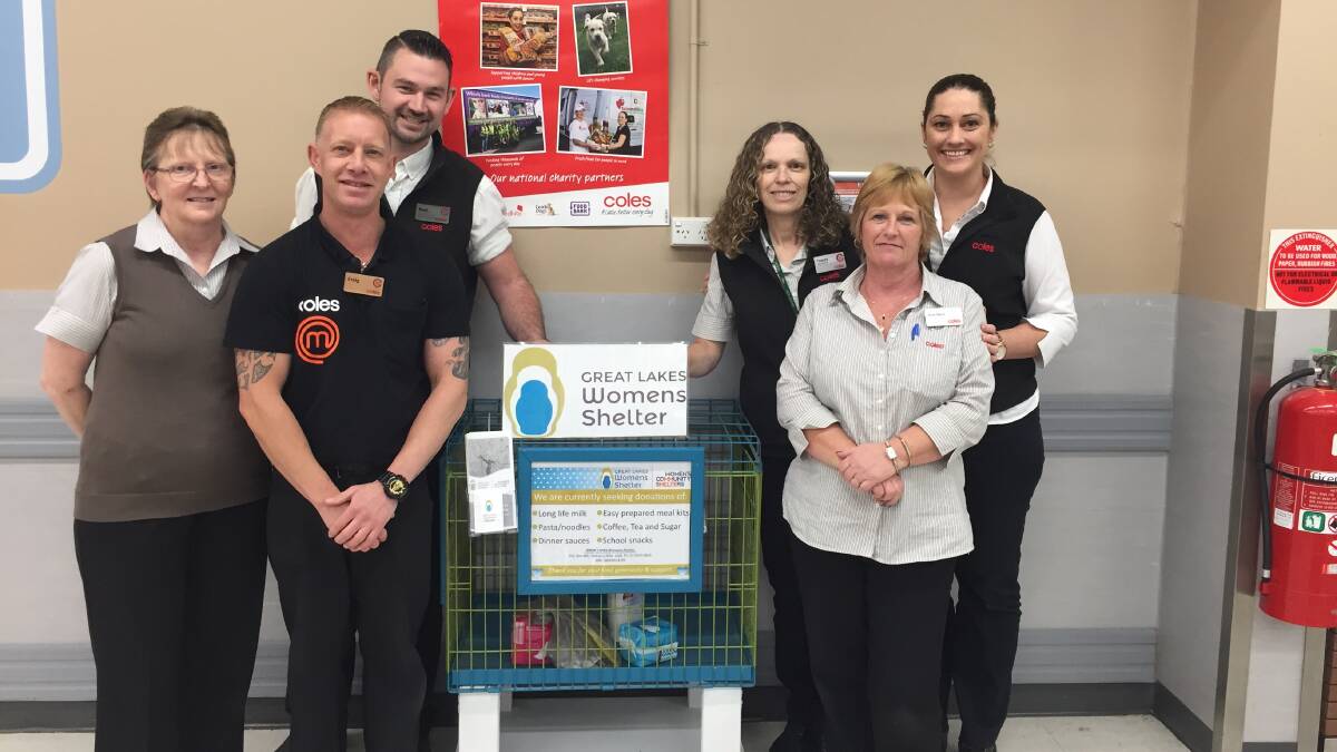 Forster Coles team, Debbie Keegan, Paul Horrigan, Craig Townsend, Tracey Ede, Penni Darcy and Anne Marie Hinks look forward to supporting the Great Lakes Women's Shelter and Salvation Army through SecondBite.