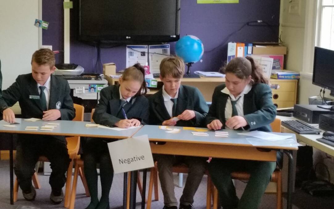 Bungwahl debaters, team two hard at work: Tom Doyle, Angelina Power, Jeht Finlay and Georgia Murray.