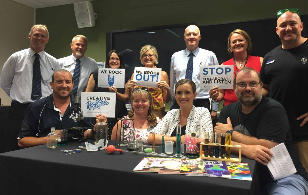 Escaped teachers: Deputy principals from Buladelah, Gloucester, Forster Tuncurry, Wingham, Taree, Chatham and Old Bar, with Natasha Hawkins and Kerry Wisely from University of Newcastle Department of Rural Health.