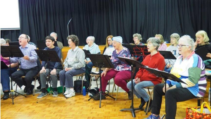In rehearsal: Some of the members of Manning Valley Choral Society in rehearsal for Sing the Joy of Christmas: Photo: submitted