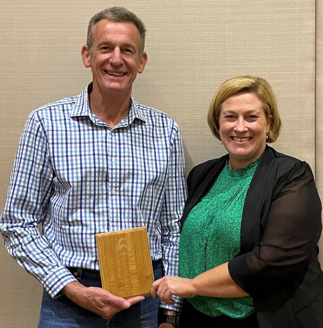 Landcare Honorary Life Member 2020 Chris Scott with Landcare NSW chair Steph Cameron. Photo supplied