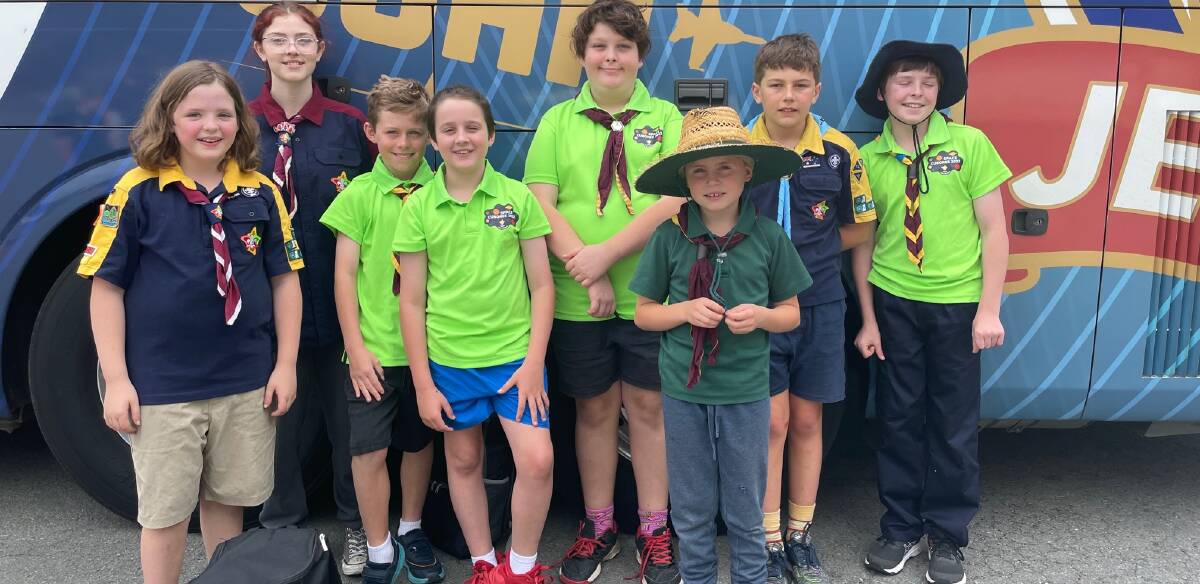 Cub scouts from Wingham, Taree and Forster-Tuncurry heading off for a week adventure at NSW Cuboree 2023. 