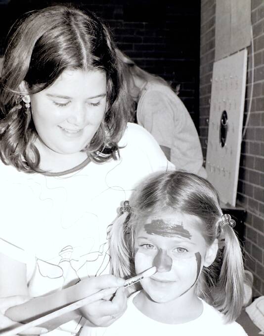 THROWBACK THURSDAY: Kim Baggs of Forster (getting face painted) and Sacha Maguire of Tuncurry. 