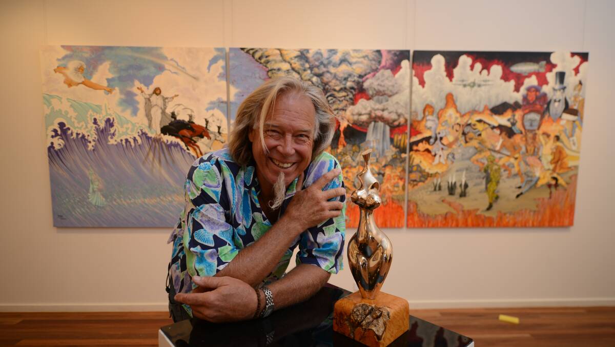 UNIQUE COLLECTION: Tallwoods’ artist Barry Pressing, more commonly known as H.Fish, is currently exhibiting 34 pieces of his art work at Manning Regional Gallery. 