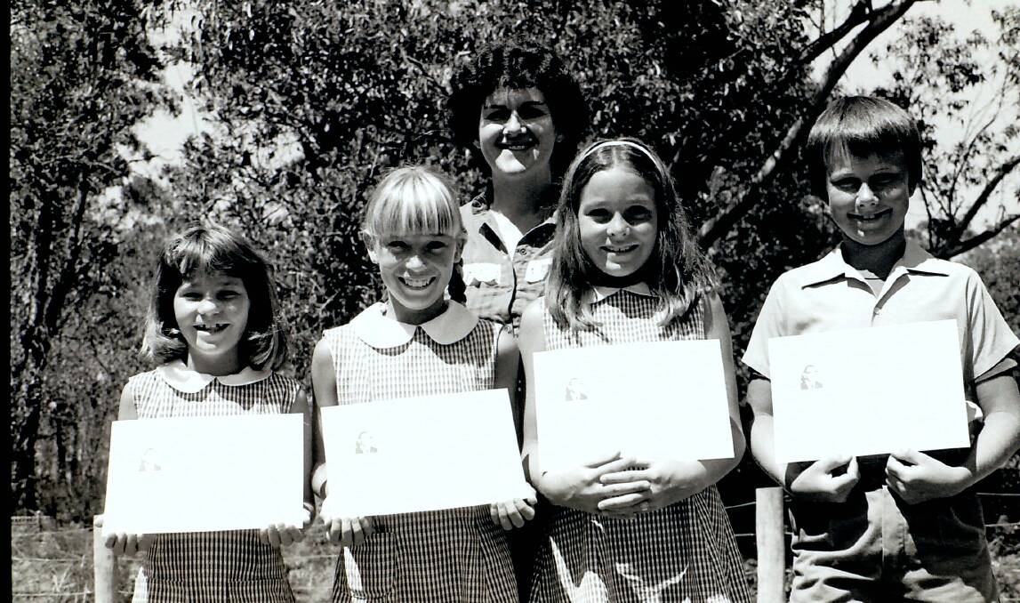THROWBACK THURSDAY: Teacher Kate Dengate with students (not in order) Yeshe Smith, Kate Newman, Kylie Benge and Carl Bramble. 