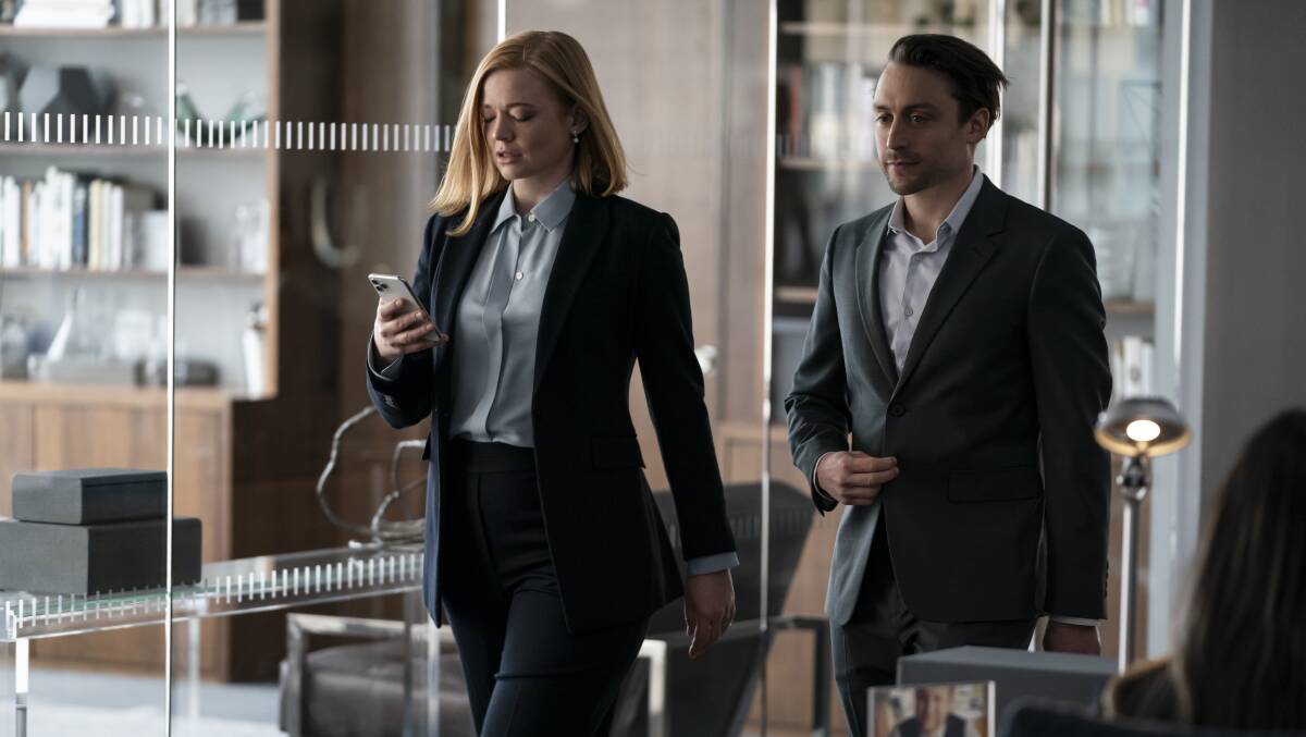 Siobhan Roy (Australia's Sarah Snook) and snarky younger brother Roman (Kieran Culkin) in the new season of Succession. Picture: Foxtel/HBO