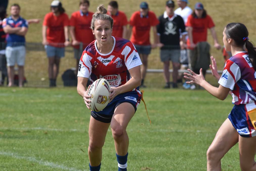 New opportunities: Holli Wheeler in action in the 2017 Group Three women's league tag grand final. CRL women's participation officer Kylie Hilder wants to see an introduction of junior competitions in the future. Photo: Ivan Sajko.