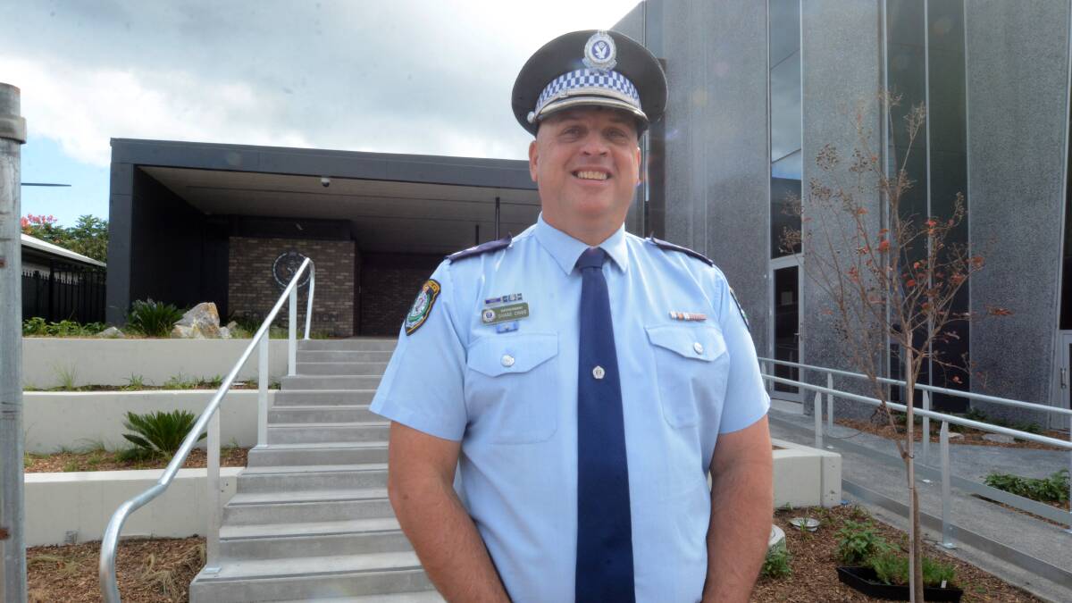 New home: Manning-Great Lakes Police District Commander Superintendent Shane Cribb outside the new Taree Police Station on Albert Street. Photo: Scott Calvin.