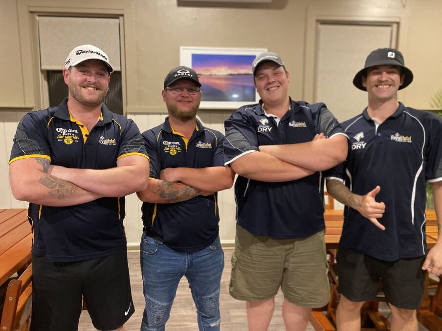 Brad Ruber, Marcus McLeod, Markus Boyles and Chris Ward will play a 72 hole round of golf next Monday at Forster to raise funds for Cancer Council NSW. Photo: supplied.