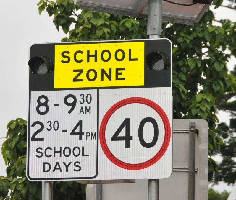 Slow down: Drivers are advised to adhere to the 40 kilometre per hour speed limit around schools.